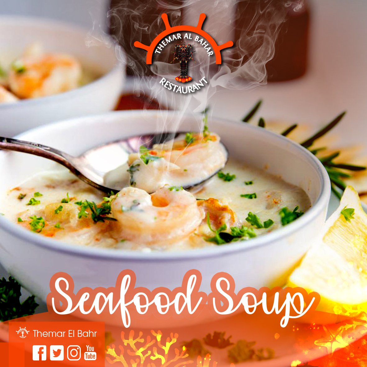 مش كل الاماكن بتعمل seafood soup زينا و لو جربته هتيجي كل مره عشان تاكله 🍜
 #themaralbahar "Get a taste of the Ocean"