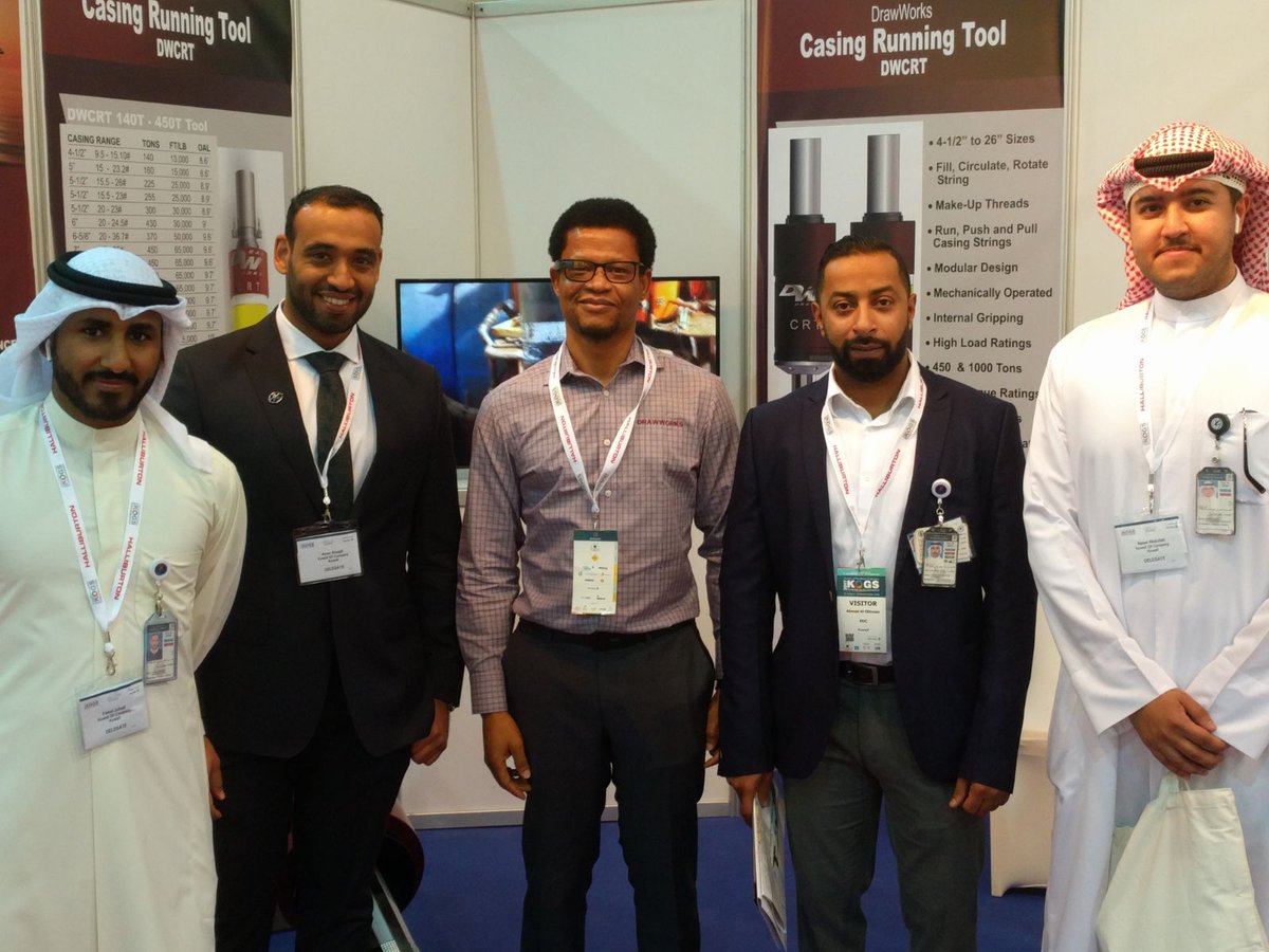 DrawWorksLP's tweet image. A visit by the Kuwait Oil Company Drilling Team to DrawWorks stand at booth 628 #KOGS2017. @KocOfficial