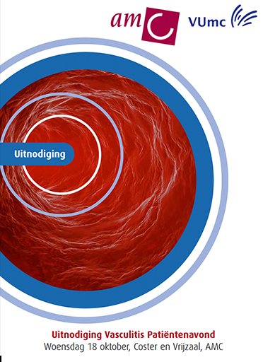 Vanavond 18 oktober vindt in Amsterdam de bijeenkomst plaats die het AMC organiseert voor haar vasculitis patiënten.