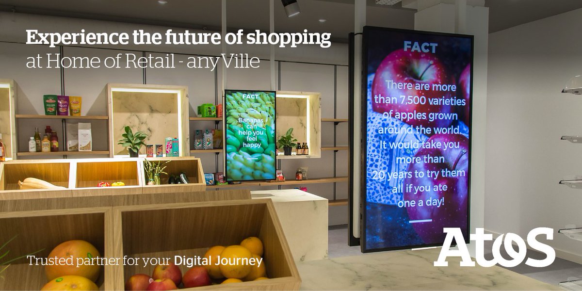 AtosBelux's tweet photo. Atos demonstrates the #futureofshopping in #HomeofRetail – anyVille in Antwerp. Visit our webpage to find out more: https://t.co/FMfdXHnIMw https://t.co/yYb4gnL3ie
