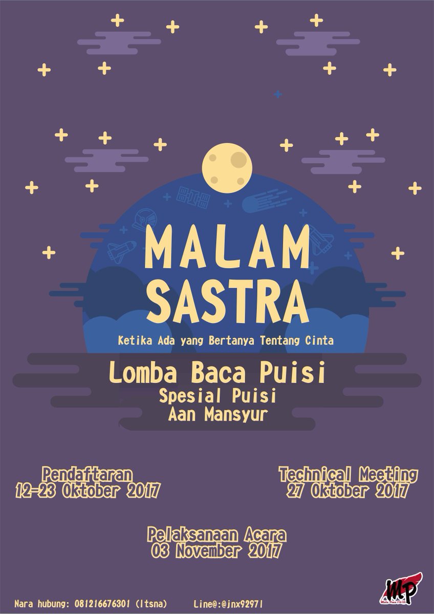 Download peraturan lomba di sini
goo.gl/WMzJyE
Download formulir pendaftaran di sini
goo.gl/HnSmtx