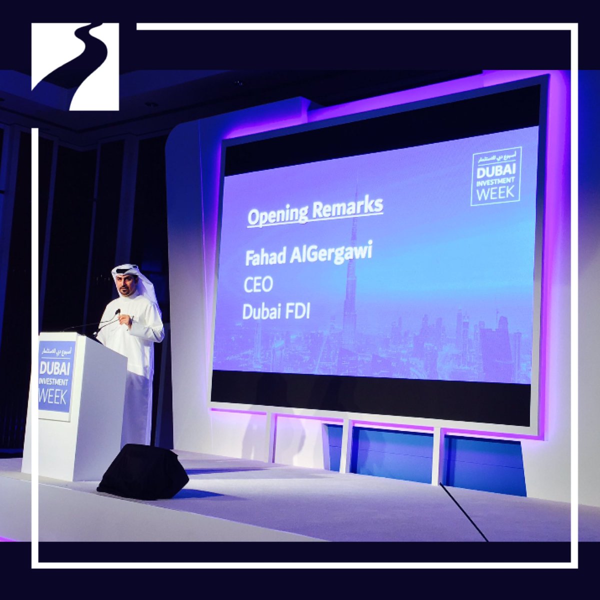 DubaiFDI's tweet photo. Fahad Al Gergawi giving the opening remarks to Cross-Sector FDI policy opportunities
#أسبوع_دبي_للاستثمار_2017
#DIW2017 https://t.co/yUP3tpS9HB