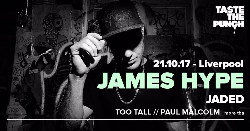 THIS SATURDAY // Brickworks &amp; Taste The Punch present James HYPE &amp; Jaded live PA