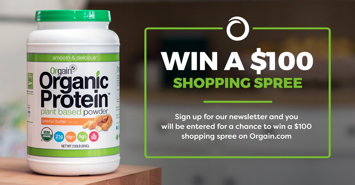 DrinkOrgain's tweet image. Subscribe once for monthly entry to WIN $100 on orders @ Orgain.com. New winner every month! Enter now:bit.ly/2bqOWIp
