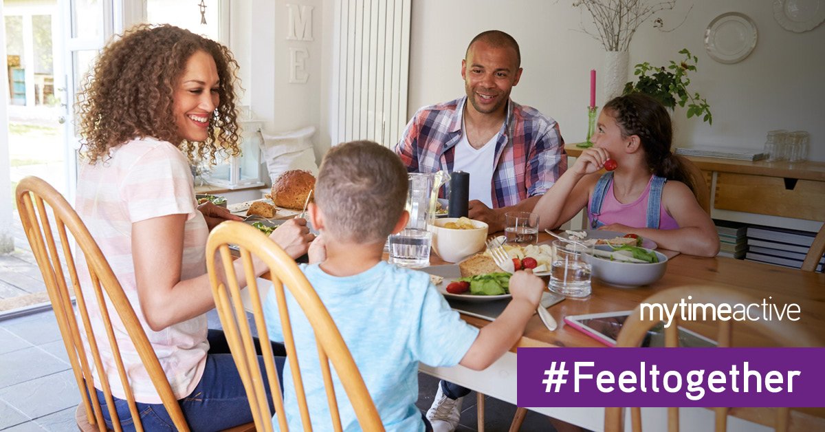 mytimeactive's tweet photo. How often do you sit down for dinner together as a family? There are so many benefits including better performance at school. #Feeltogether https://t.co/1uBmDwonlN