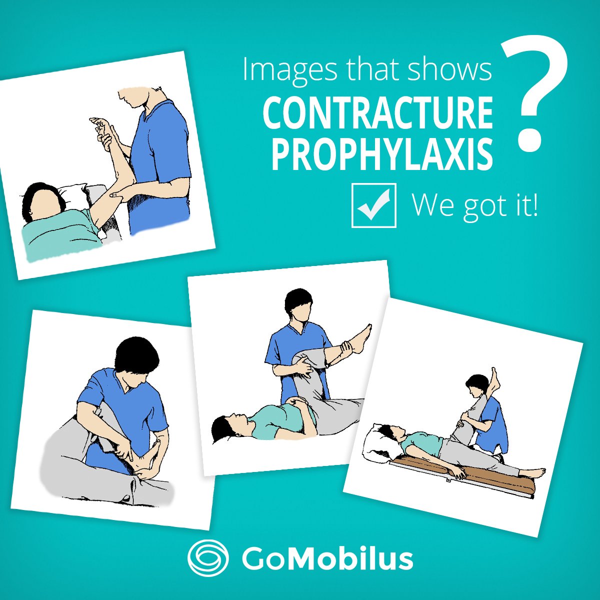 GoMobilus's tweet photo. Need to instruct staff or relatives in contracture prophylaxis? We have the images! https://t.co/aFCIpEe6E4
#physiotherapy #PhysicalTherapy https://t.co/z5HcmdcDuV