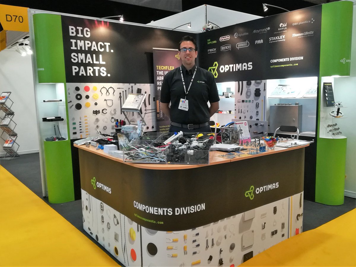 Optimas_S's tweet photo. Our Components Division is currently exhibiting a range of C-class components and fasteners @EngDesignShow on stand D70 #OptimasComponents https://t.co/rsrGjzEg7A