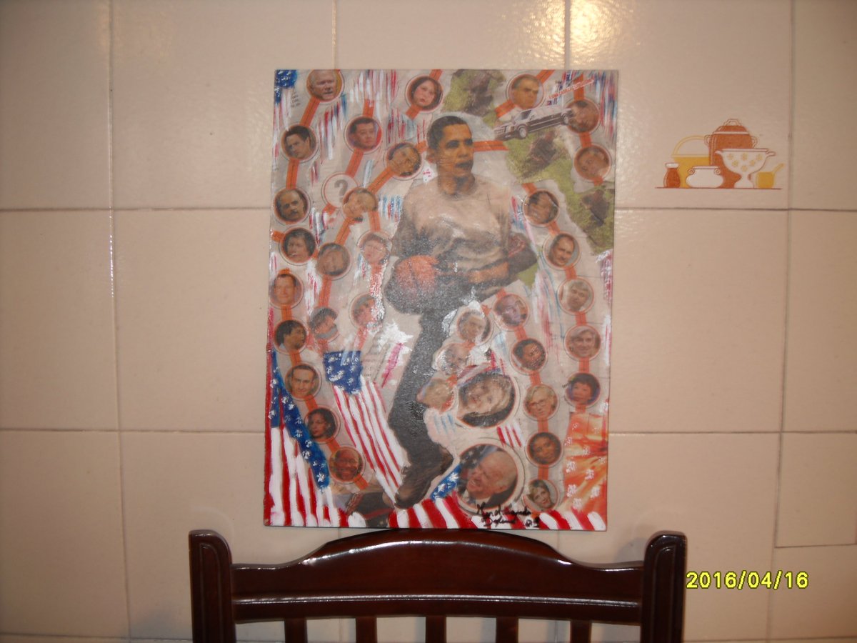 FDefendi's tweet photo. @BarackObama Una volta ai deciso.E ai scelto Quadro tecnica collage.2009 https://t.co/3JtClDYjI0