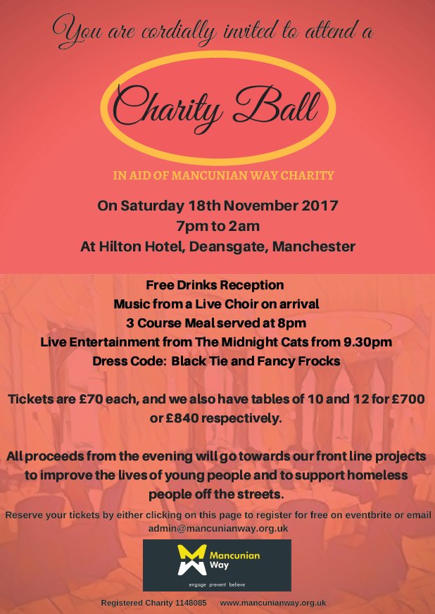 1mancunianway's tweet photo. A few tickets left for our Charity Ball at @HiltonMCR on 18th Nov. Come and mingle with @Cath_Tyldesley @shayneTward @Dan_Brocklebank https://t.co/rP0FeHgOzY