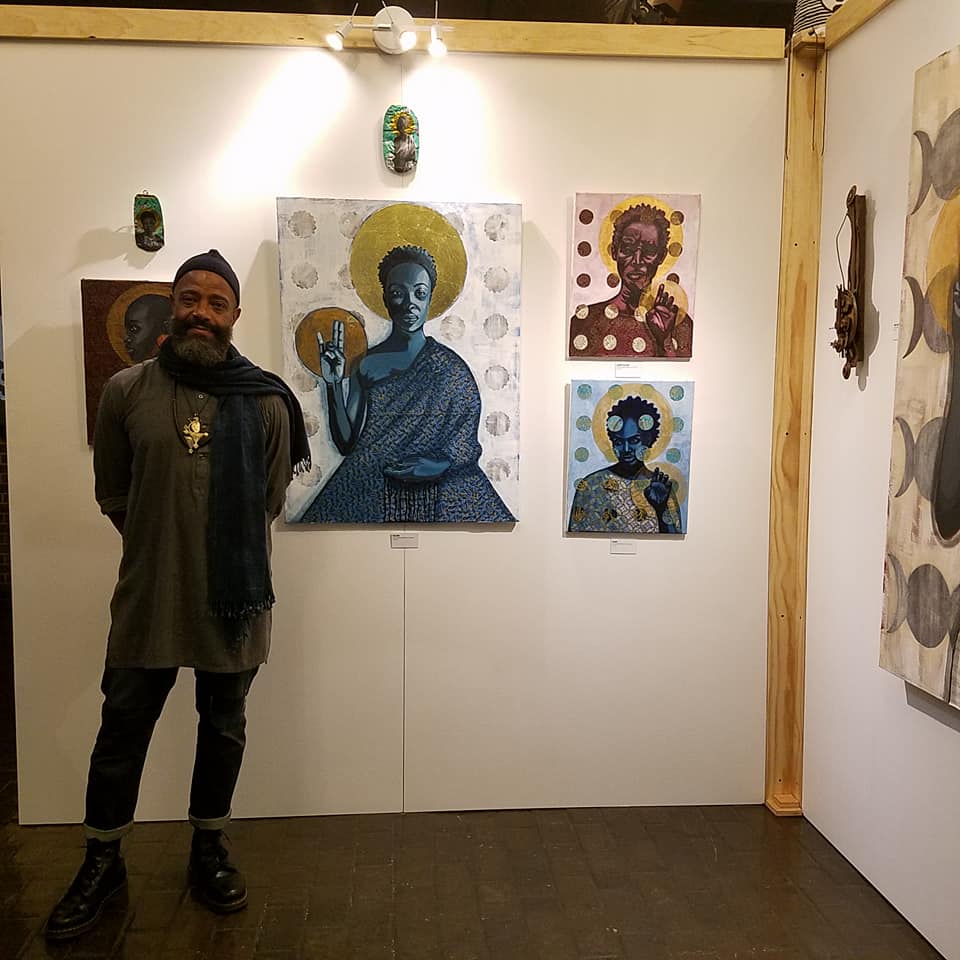 cacbedstuy's tweet photo. Opening of Goddess:The Divine Black Feminine Artist #PatrickDougher &amp; Spoken Word @LizaJessieP brought the ancestors!#RestorationART https://t.co/HwZWNbZRcZ