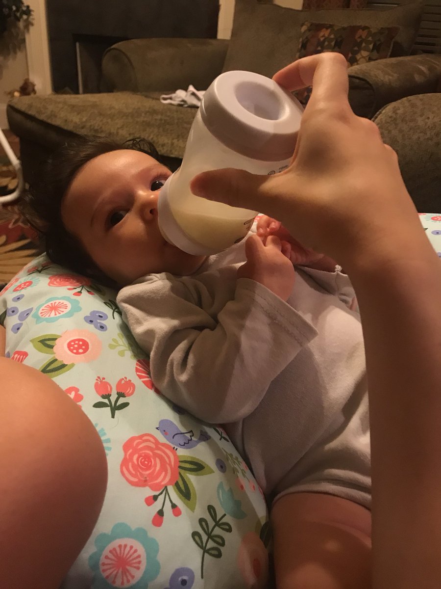 abby_parmentier's tweet photo. Averie has no interest in holding her bottle she’d rather me just do it lol #PrincessAve https://t.co/3dTsi6Jx3W