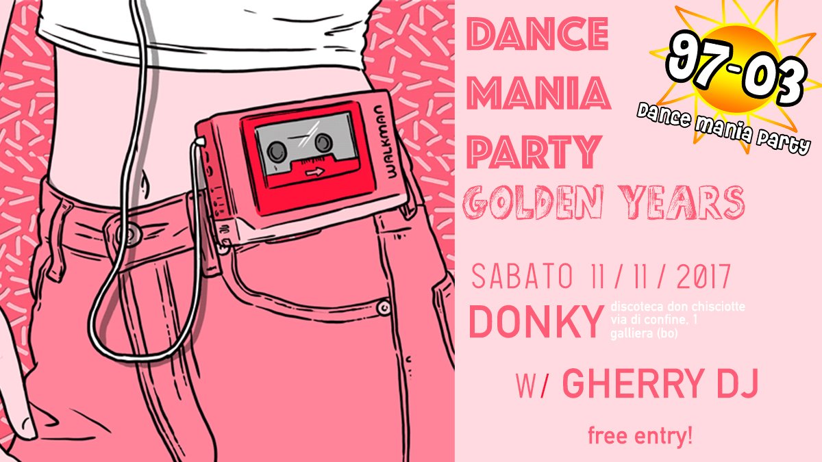 DanceManiaParty's tweet photo. Sabato 11 novembre, arriva il #DanceManiaParty GOLDEN YEARS! Vi aspettiamo al Don Chisciotte di Galliera... ingresso gratuito, come sempre! https://t.co/hn7uhKsDkj