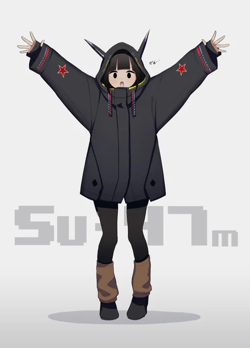 #戦闘機になれるパーカー
ベルクートになれるパーカー(改修型)
変更点
・シルエットの変更
・紐(コード)のロシアカラー化
・内側の絞りに指あな付
・ジップを目立たせない様に変更

前回のSu47イラストが上手くいかなかったので変更。
秋カラーも追加です!

黄色の既視感・・ 