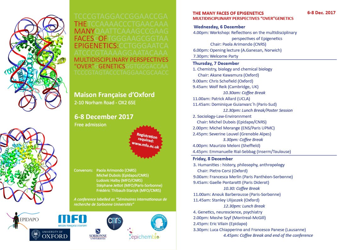 MFOxford's tweet photo. Find out more about the #ManyFacesEpigenetics programme @MFOxford ! #epigenetics #genetics #biochemistry #historyofscience https://t.co/A01mIBeGeQ