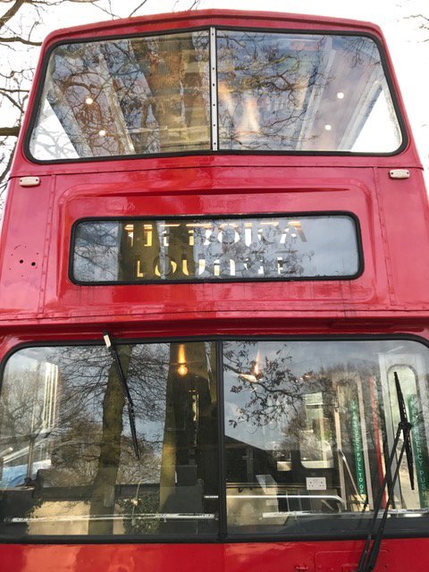 Opening today at Royal Victoria Dock- Heroica Lounge pizza bus! A converted old London bus now serving delicious pizzas and anti-pasti.