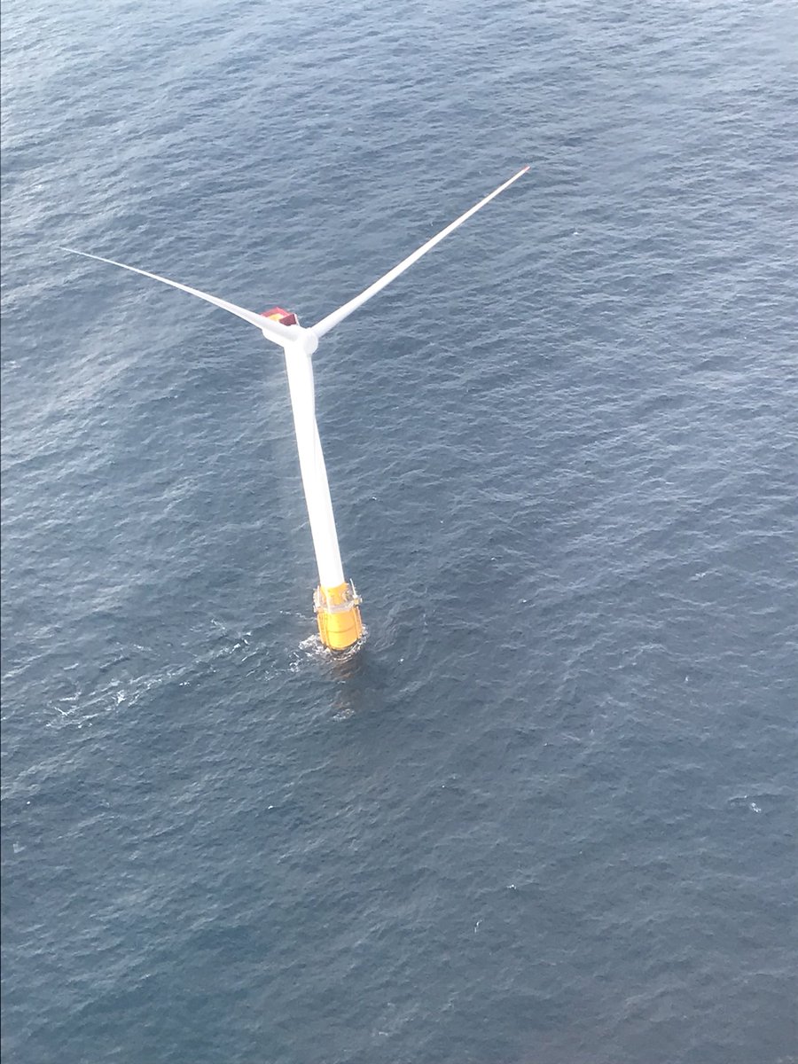 So here it is - Hywind, the world’s first offshore floating windfarm. Each turbine more than 3 times height of Statue of Liberty.