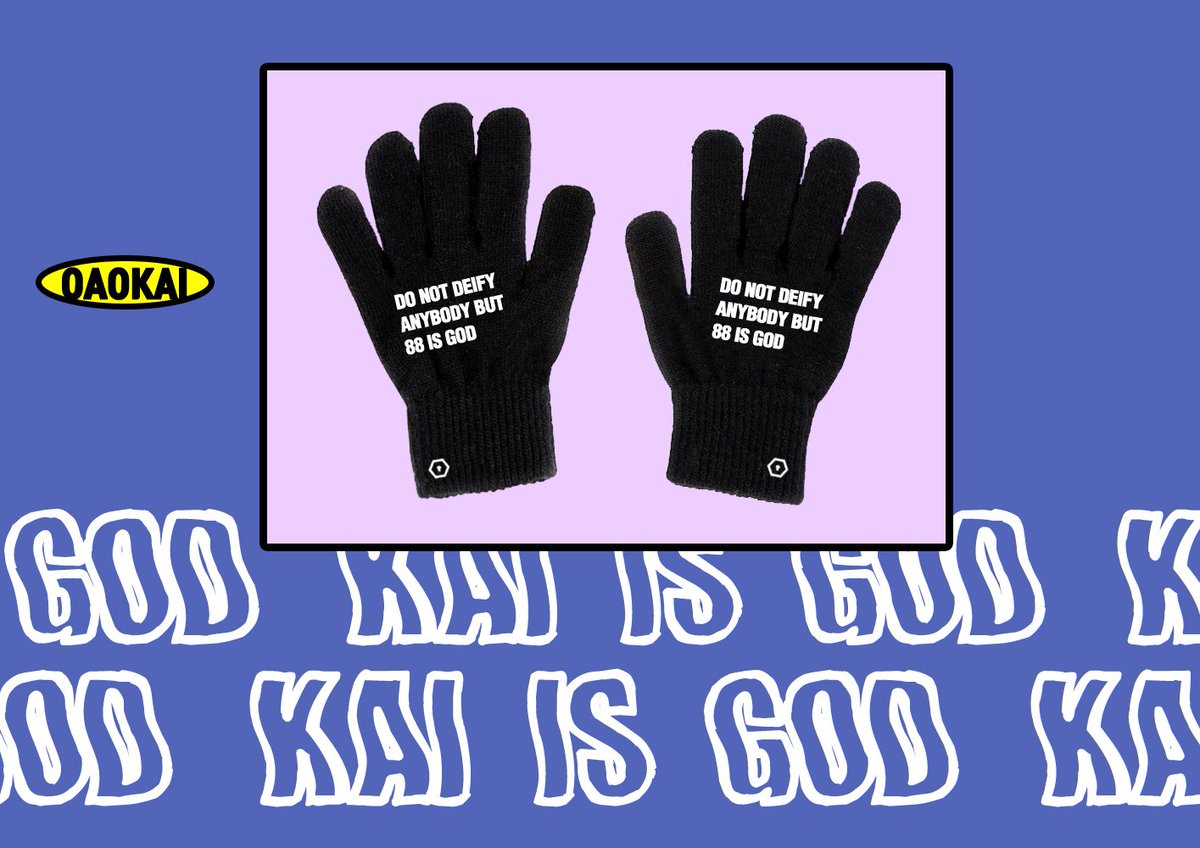 특전 <카이는 신이다> 문구 장갑입니다 ㅂ0ㅂ)/
슬로건 들 때 울 종이니꼬들 손 시리지마시라구 시크한 멋을 추구한(...?) 블랙장갑을 준비해보았어요. 니트 위에 인쇄가 어려운 작업이라 장갑마다 약간의 오차가 있을 예정이니 미리 양해 부탁드려요!