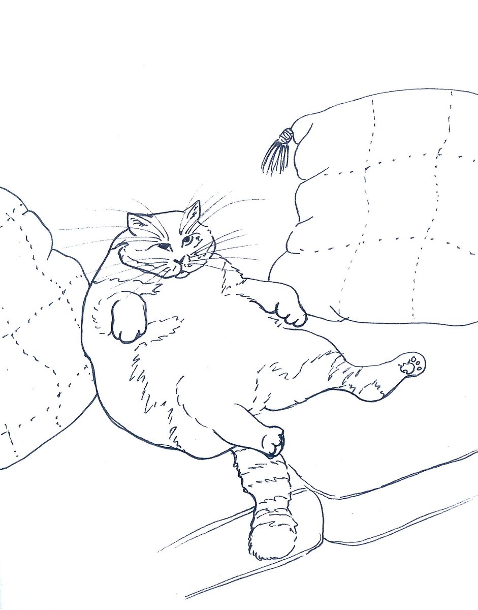 jesshill177's tweet photo. Inktober Day 16: Fat #Inktober #inktober2017 #fat #Cat #fatcat #lazy #compfy https://t.co/nZXQf3dDde