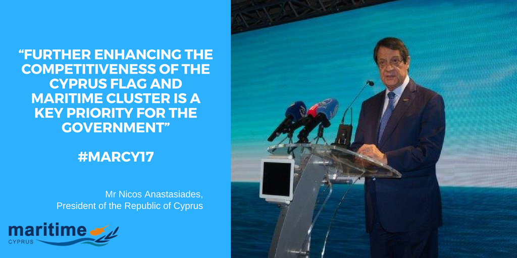 maritimeCyprus's tweet photo. #Cyprus President @AnastasiadesCY at #MarCy17 https://t.co/WoQ1DP0E4o