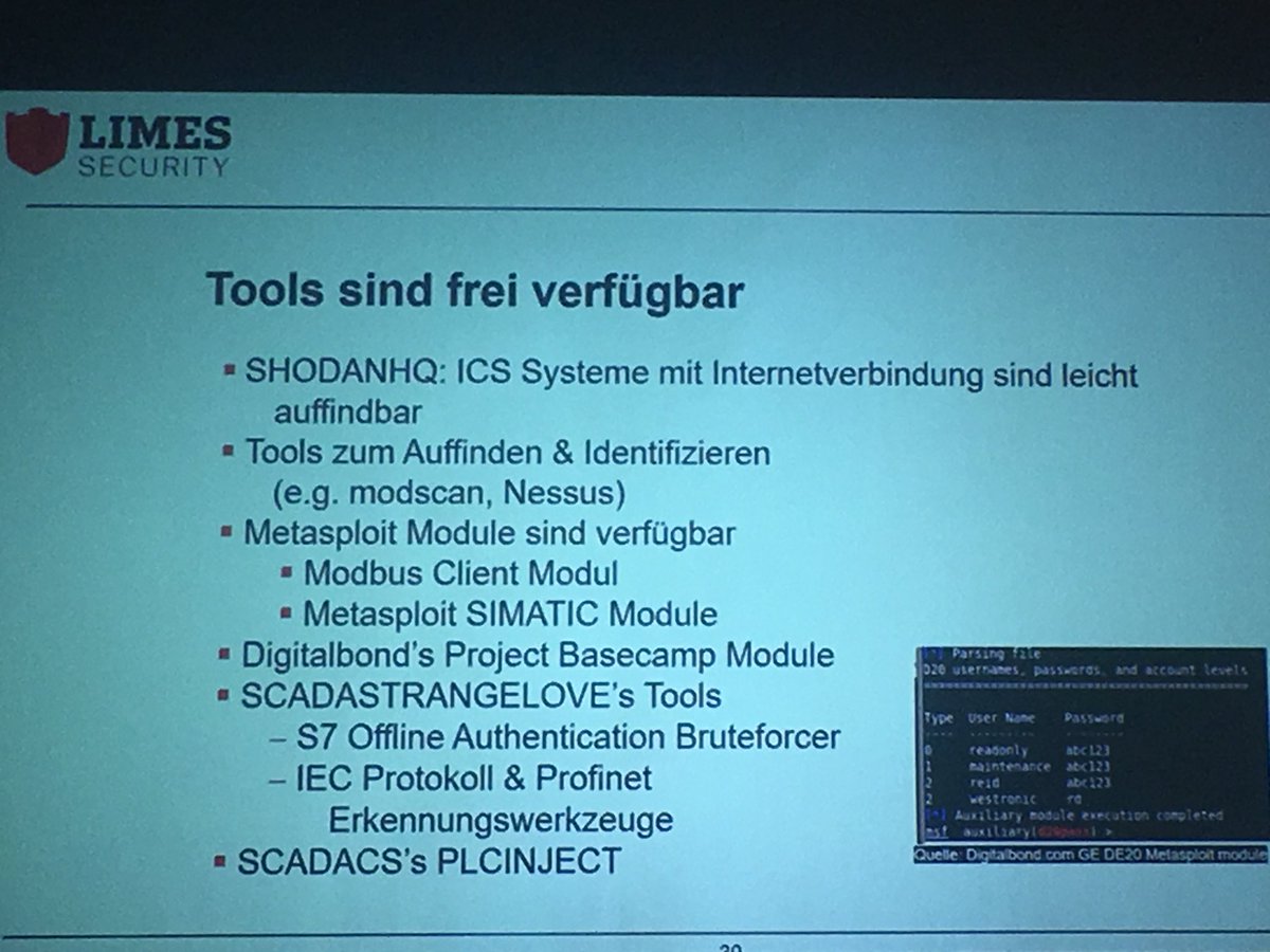 tillstoermer's tweet photo. #mguc17 #mGuard #CyberSecurity @PhoenixContactD #Industrial #Pentesting Showcase from @limessecurity how to prepare an Pentest https://t.co/tQ5tuFUfC0