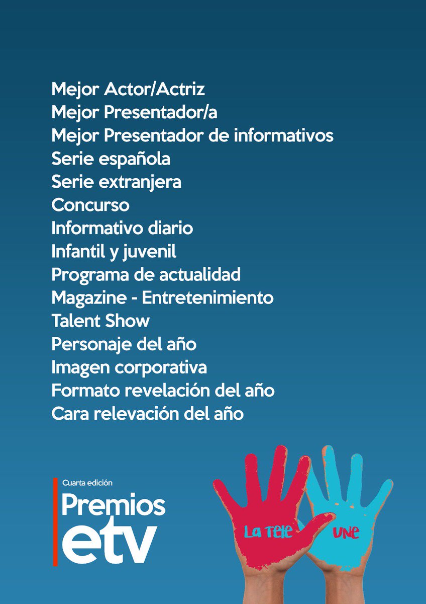Enchufadostv's tweet photo. Aquí tenemos la lista de categorías que lucharán este año por los premios ETV ¡El año que más hay! https://t.co/fESNkPlcnq