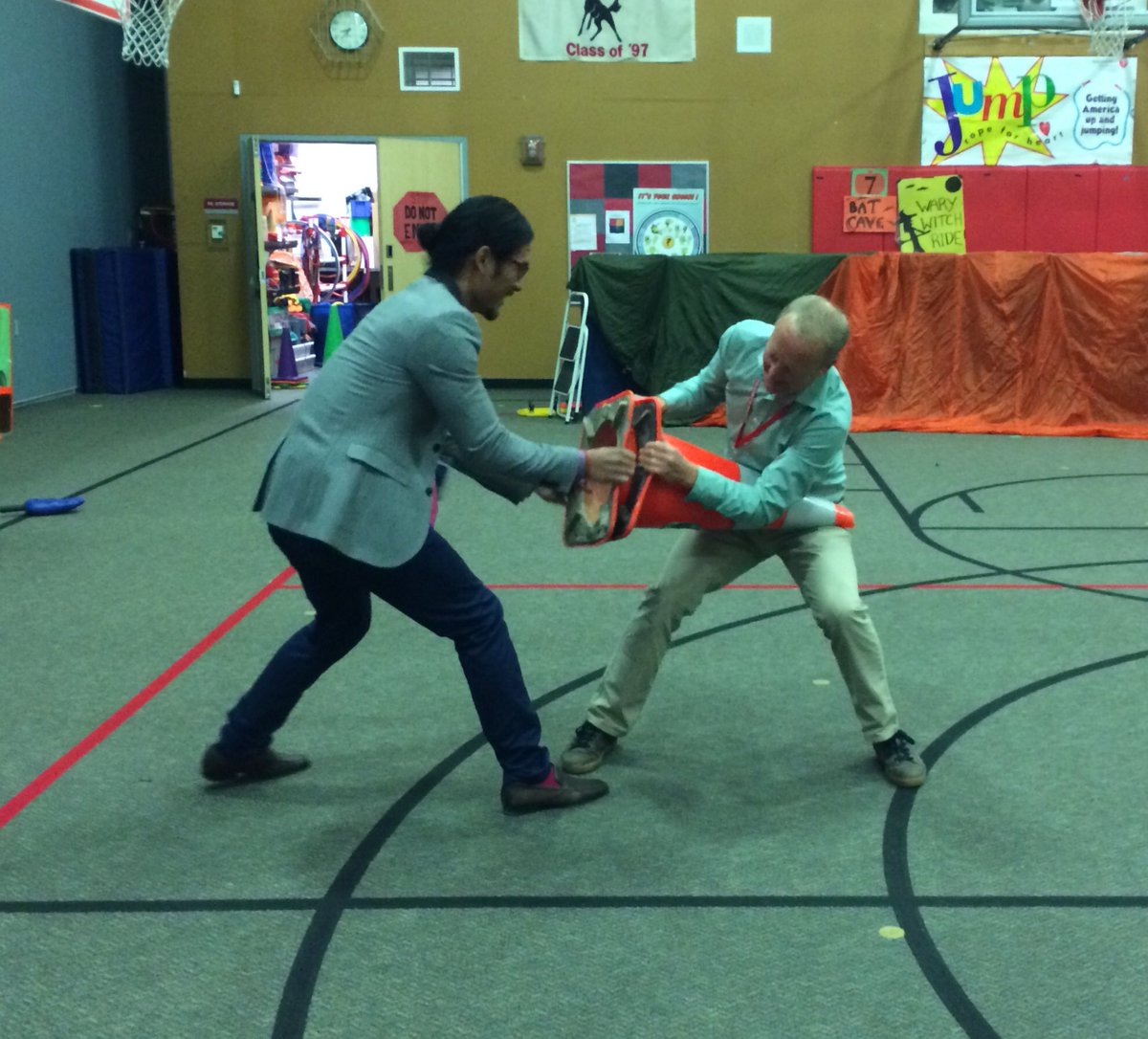 HWE_PE's tweet photo. Thank you Mr. You and Mr. Jones! You tried but you couldn’t do it. #HazelwoodPE https://t.co/SUla715Ca4