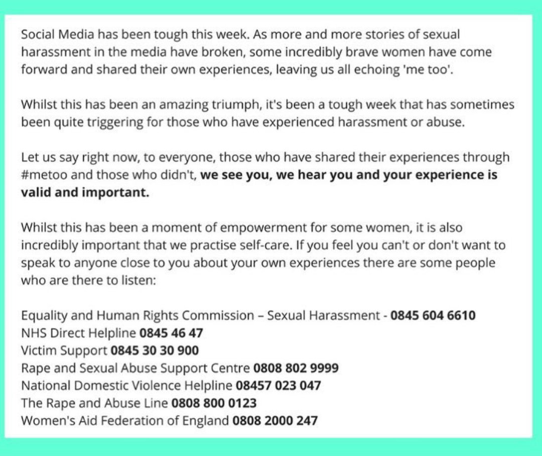 CatStrawa's tweet photo. Important. Thanks for sharing Regram @susan_wokoma #metoo https://t.co/onPIzYrZnP