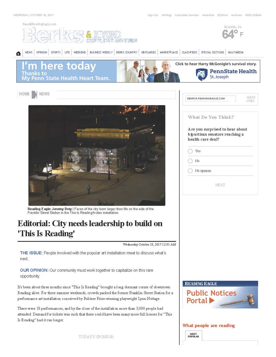 ThisIsReadingPA's tweet image. Final debrief report affirmed in a supportive editorial in today's @ReadingEagle.