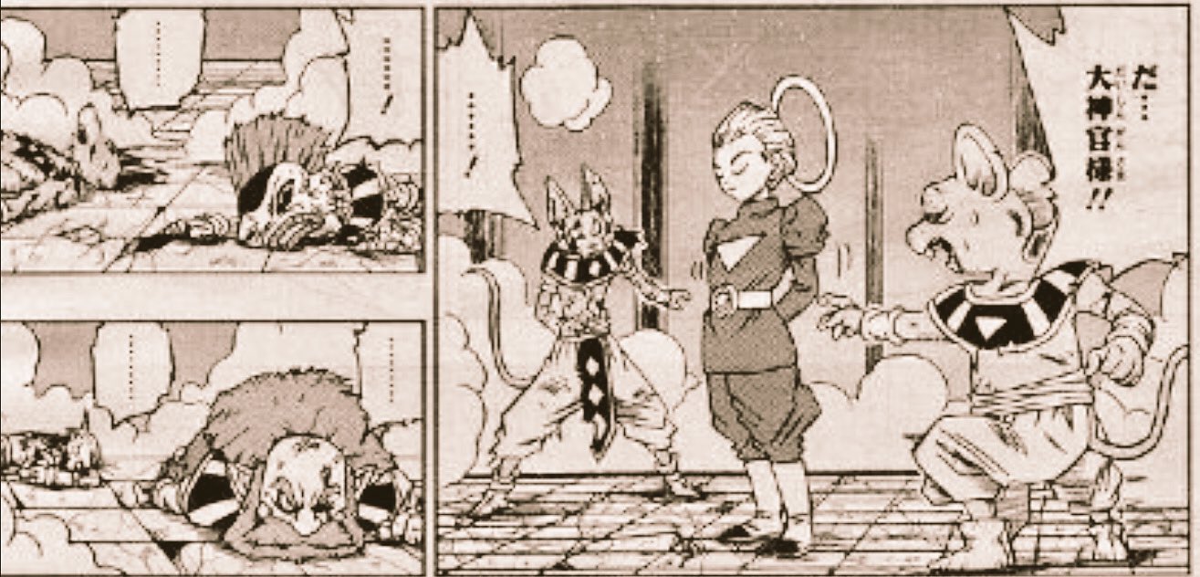 ট ইট র のあと 第4宇宙の破壊神キテラ Vs 第7宇宙の破壊神ビルス 過去に腕相撲でキテラに負けた事のあるビルス 各宇宙の力の大会もクライマックスへ と思われたが破壊神同士の戦いは激し過ぎるので大神官様の発言