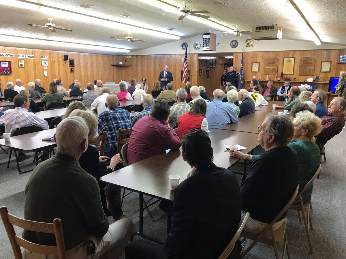 MarkMeadows's tweet photo. Grateful to help host a #Veterans' roundtable in Cherokee Co., taking questions and learning about how we can better serve our WNC veterans https://t.co/kZwM45XhqA
