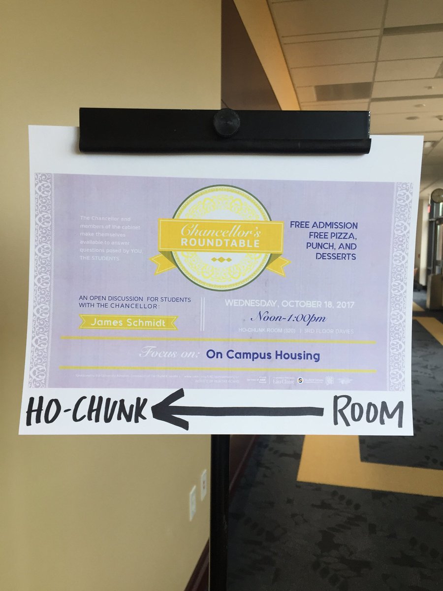 AshleyVandy1's tweet photo. Today @ChancellorJim talks about the future of on-campus housing. Come be a voice for our campus!   #CJ260 https://t.co/R9BGQETX6Q