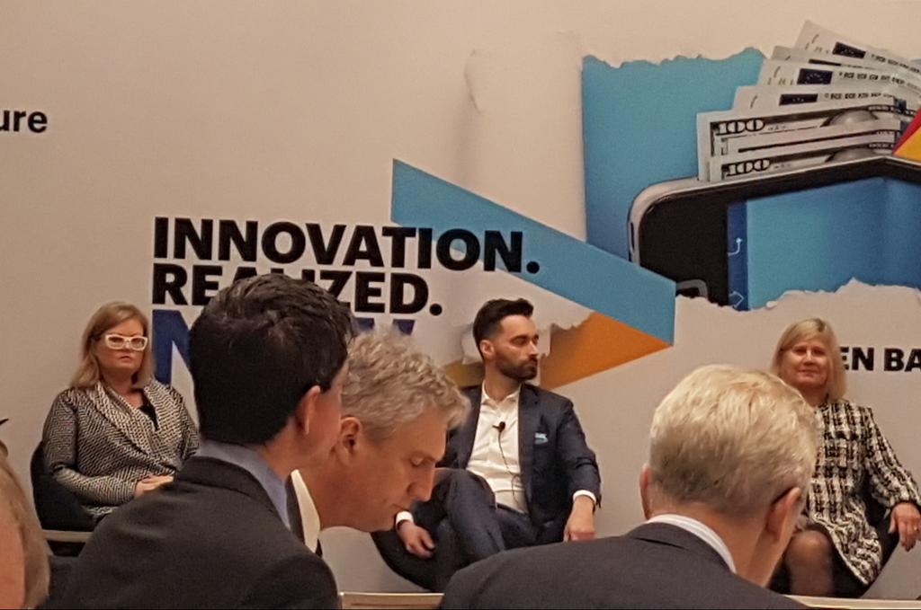 JonCDavey's tweet photo. Open Banking at Sibos - well done Rachel Slade #sibos2017 #openbanking https://t.co/BSKNQoeMZy