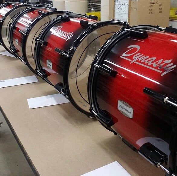 dynastyperc's tweet photo. Dynasty Performance Tenor Drums ready to roll out from the drum plant! #CustomLacquer #DynastyDrums https://t.co/IRN4KZNIOe