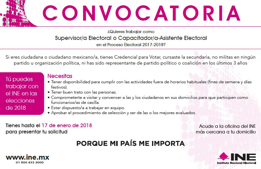 iecm's tweet photo. ¿Quieres trabajar como Supervisor/a Electoral o Capacitador/a-Asistente Electoral?, checa la #Convocatoria 👉https://t.co/PPAZe1FZzd https://t.co/aGP5NCq605