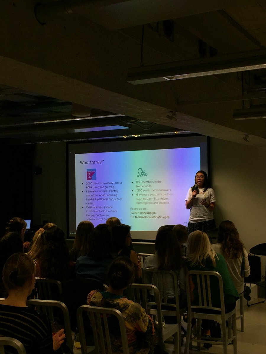 SheSharpNL's tweet photo. Full house at @Uber_NL for our “#HerStoryNL” event. With Ada Jong from @ABNAMRO. Let’s get inspired! #SheSharpNL #UberNL https://t.co/3jWTYF0ZEM