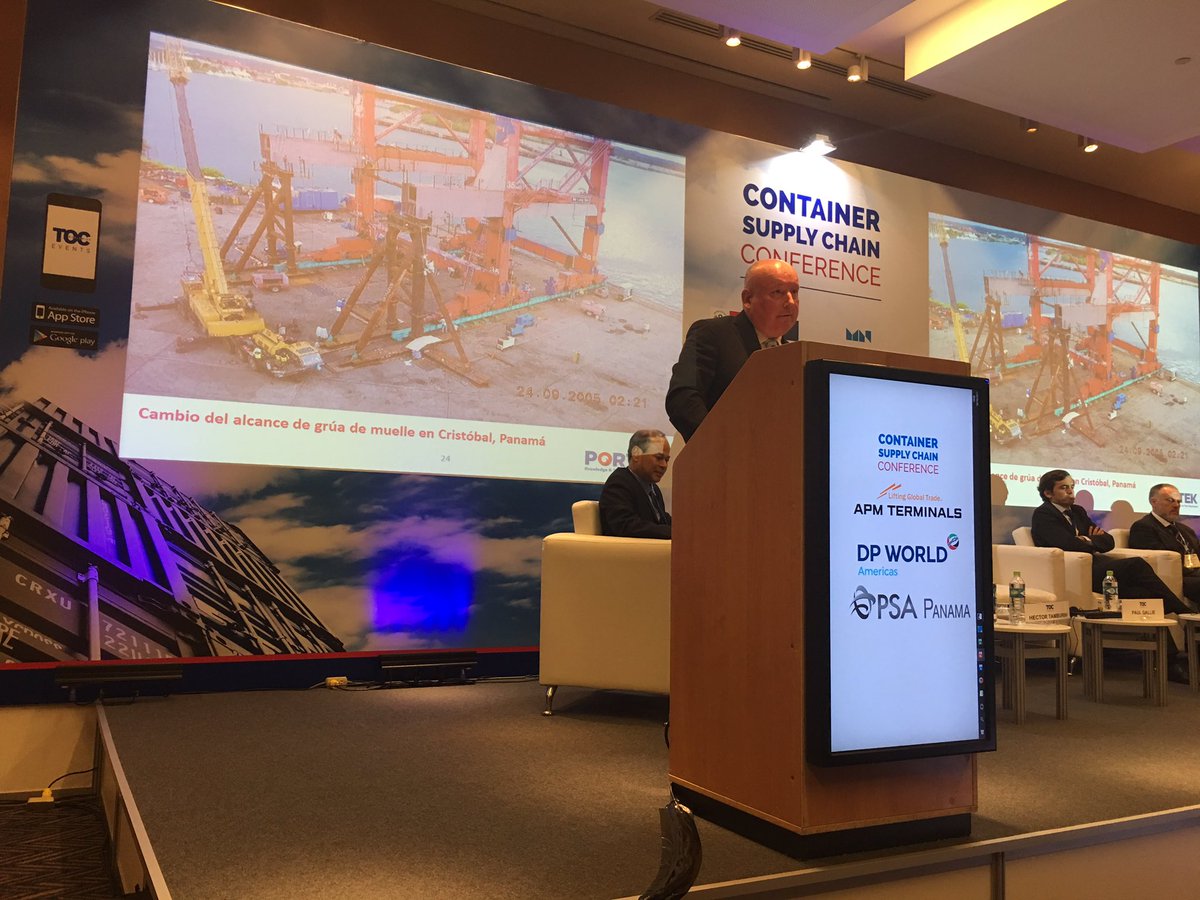 Nextlevelinfo's tweet image. With little more cargo but bigger ships, who pays for crane upgrades? Paul Gallie #Portek #TOCAmericas @TOCWorldwide