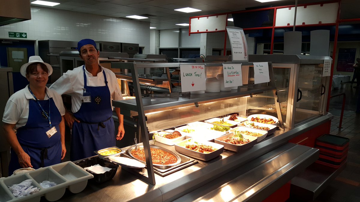 St Edward's kitchen staff showing what we serve at break and lunchtime. Come to the integration area to have a taste!