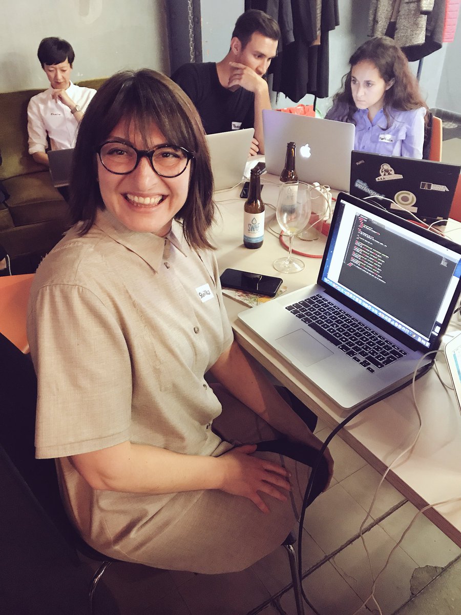 WeShapeTech's tweet photo. She made the HTML-Structure! Can you see her satisfaction?? Awww! @master21academy #codeEU #WSTcode https://t.co/QSAfa5JCVw