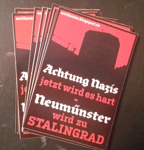 AntifaNMS's tweet photo. Holt euch zum 75ten Jahrestag der Niederlage der Nazis in Stalingrad am 02.02.2018 schon jetzt die @AntifaNMS-Sticker! https://t.co/oCaSpYvG0S