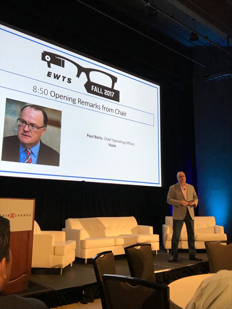mikemyers1's tweet photo. @PaulBorisVuzix at @Vuzix has the experience and leadership to help make Vuzix and the industry a huge success #EWTSFall17 @followmikemyers https://t.co/1zNZjxQFzg
