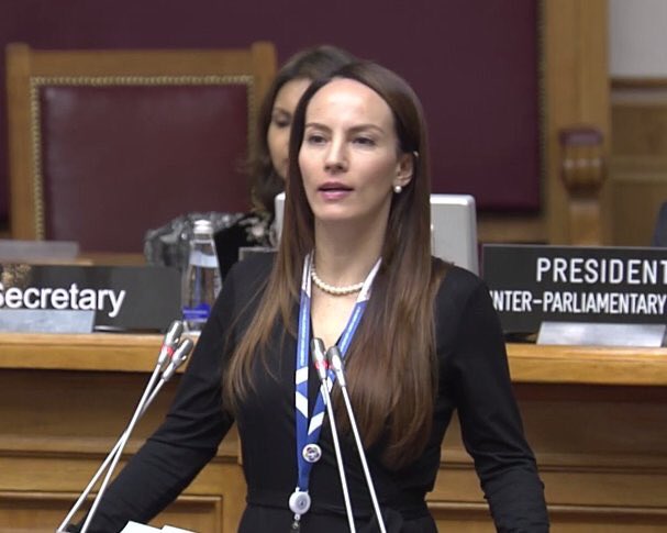 juanflores18's tweet photo. #UIP137 | Senadora mexicana 🇲🇽Gabriela Cuevas (@GabyCuevas) ha sido electa como nueva Presidenta de los parlamentos del mundo ¡Felicidades! https://t.co/I7GHHpUe69