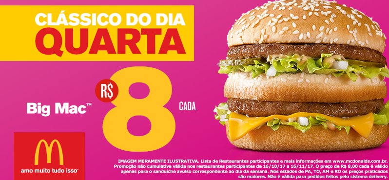 McDonalds_BR's tweet photo. Leve o Big Mac por apenas R$8 no Clássicos do Dia!  #MomentosQueCustamPouco https://t.co/uoNavgjACy https://t.co/IIF6RHM30N