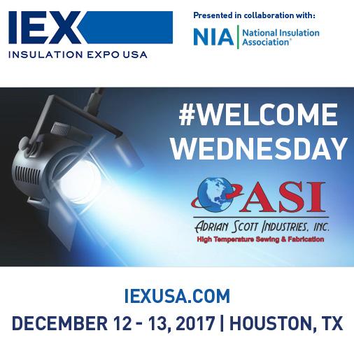 IEXUSA's tweet photo. #IEXUSA welcomes new exhibitor Adrian Scott Industries, Inc. Visit them @ Booth #4633 for your high temperature sewing and fabrication needs https://t.co/v9tfXpYL8E