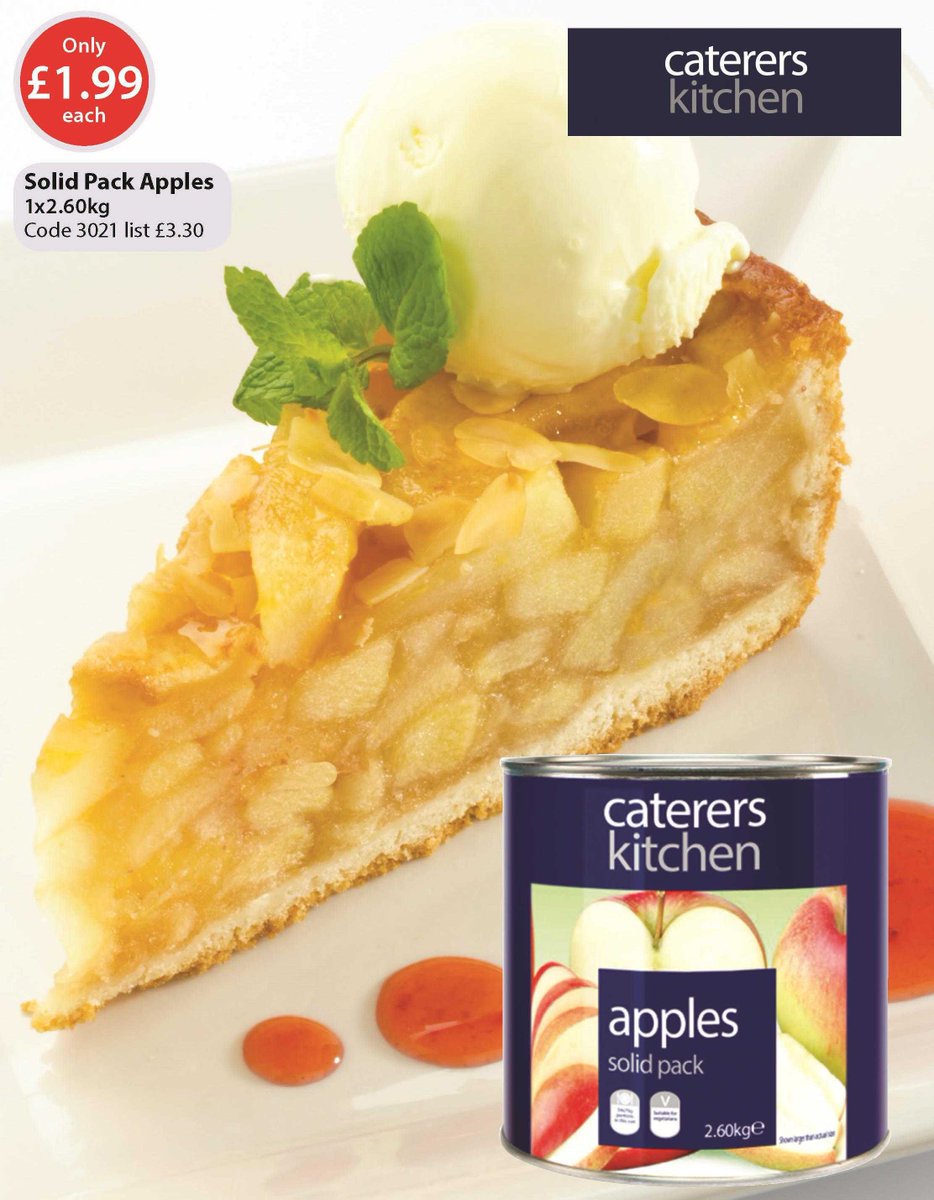 RDJohnsLtd's tweet photo. Huge savings to be had on our #catererskitchen solid pack apple down in price this October to only £1.99 for 2.60kg order yours today. https://t.co/UgEFUwC6bK