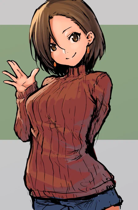 秋っぽい聖來描きました。 