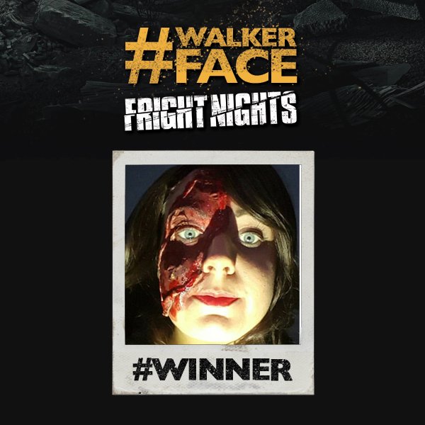 THORPEPARK's tweet photo. Congrats @JanetPalmer82 - You've won 2 tix to the 100 ep of The Walking Dead! For your chance to win tweet us with your #WalkerFace https://t.co/FQh4y7qHV5