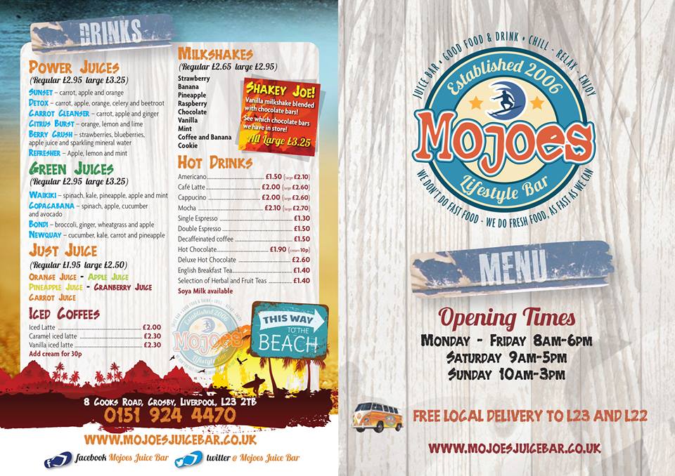 MojoesBar's tweet photo. Too chilled to move? Choose from the menu &amp; we'll bring it to you with our free delivery service to areas L22 &amp; L23... you’re welcome! 🌯🥤 https://t.co/xseS9i2KsQ