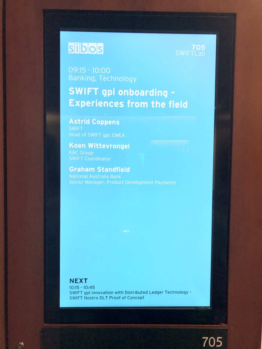 swiftcommunity's tweet image. Join us for the #SWIFTgpi session on #SWIFTlab happening now in room 705 #sibos #banking @technology