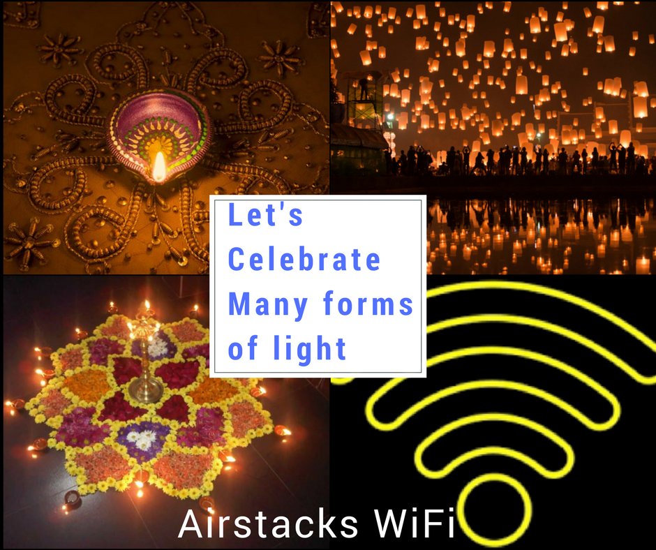 airstacks's tweet photo. Overcome darkness of ignorance by light of knowledge &amp; Information. 
Let there be #Lights #information &amp; #WiFi for goodness. 
#HappyDiwali https://t.co/66Iv4DIoBm