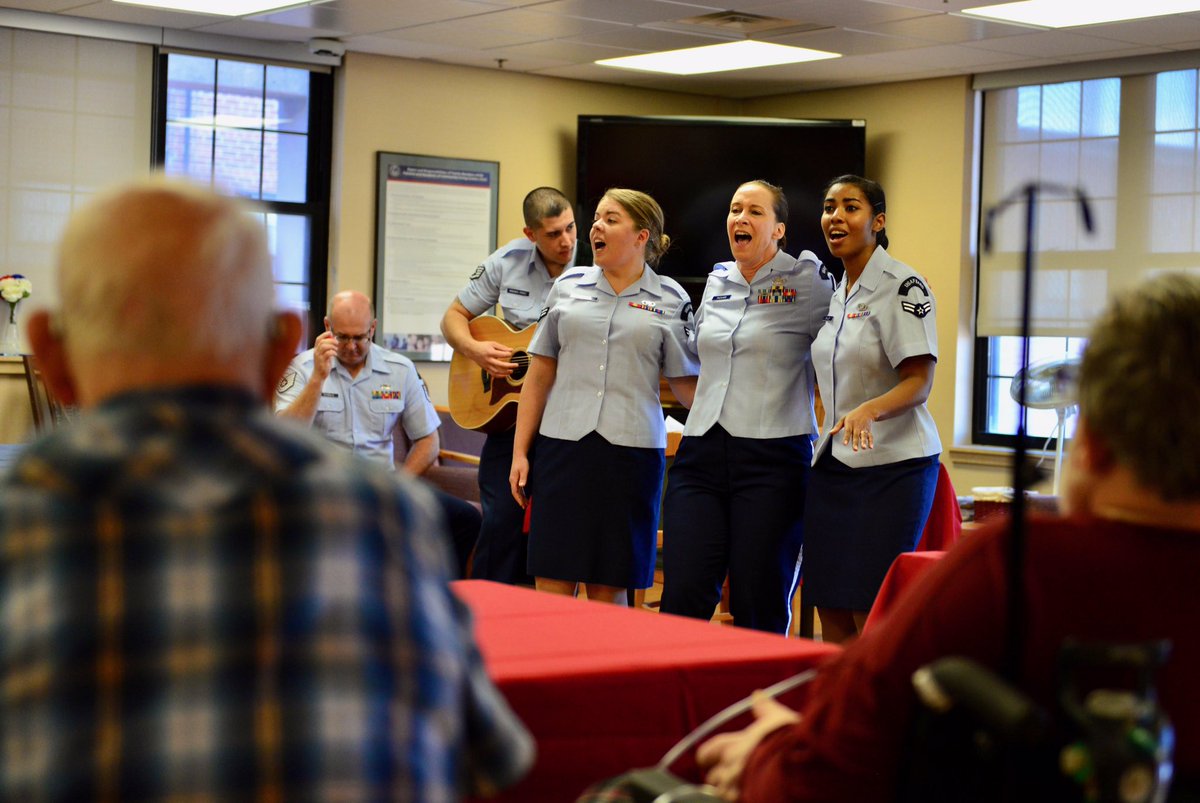 Offutt_AFB's tweet photo. The @AFHeartlandBand's Raptor ensemble played the Sioux Falls VA hospital last week! https://t.co/8PsjIW7sDH #AFBands #Veterans https://t.co/UcXhp4ykNx
